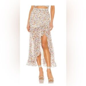Flynn Skye Erie Medium Ruched Slit High Waisted Floral Skirt Sexy Concert Dress